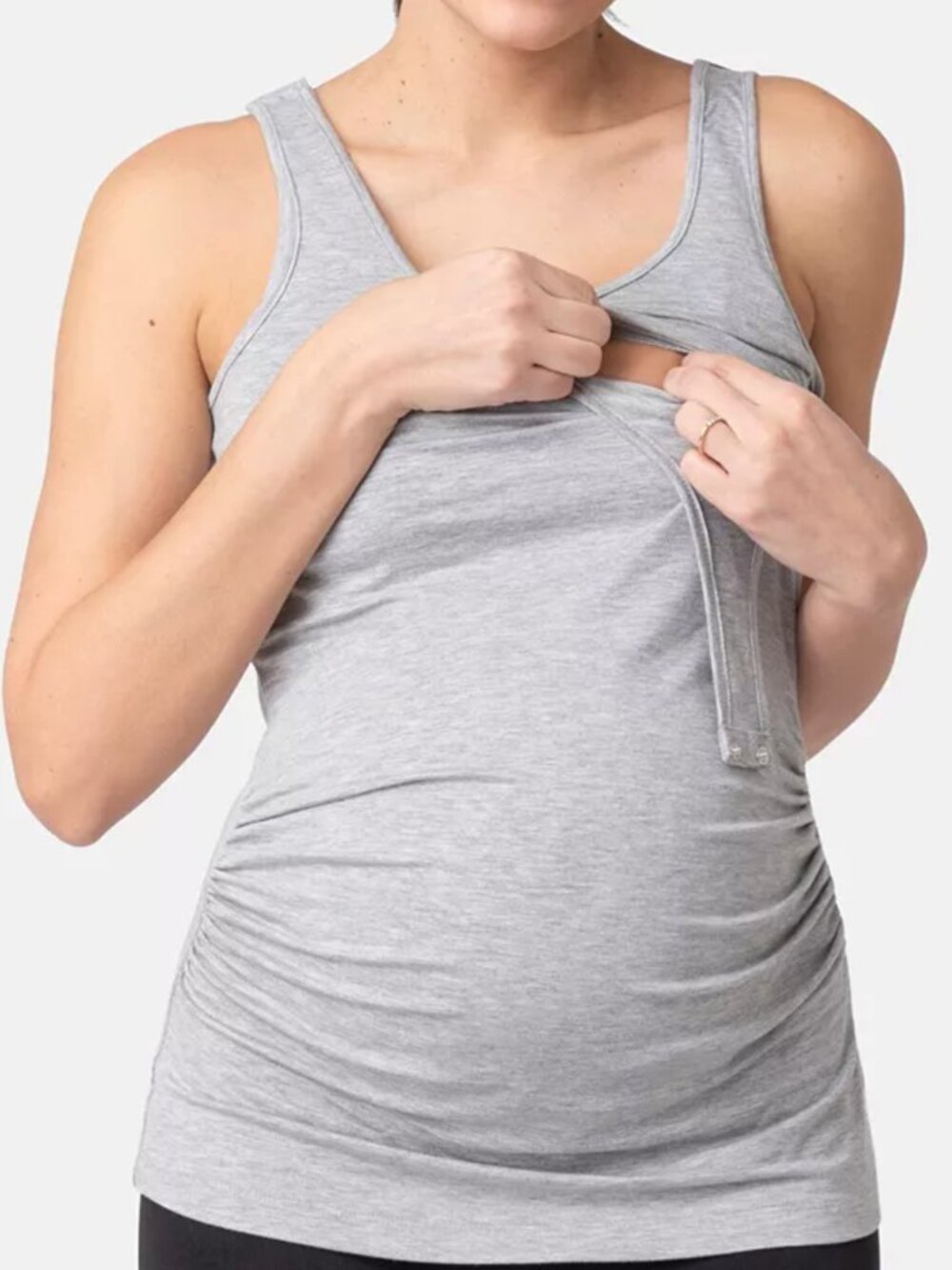 Seraphine Grey Nursing tank with Front Snap Access
